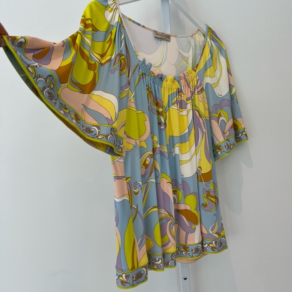 EMILIO PUCCI BLUE MULTI TOP STYLE 81JM16 SIZE IT 44 / US 10 - Picture 5 of 15